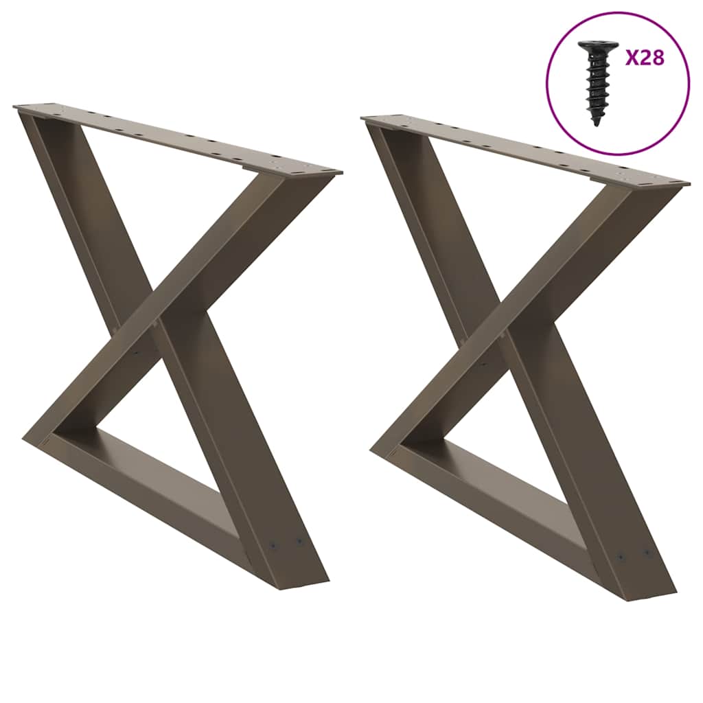 Salongbordben 2 stk naturstål 70 x (42-43,3) cm stål
