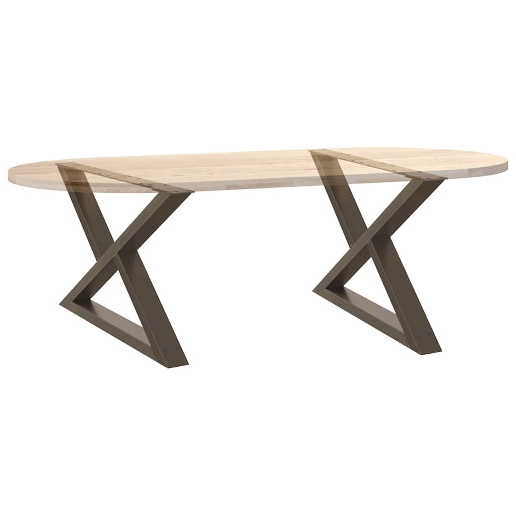 Salongbordben 2 stk naturstål 70 x (42-43,3) cm stål