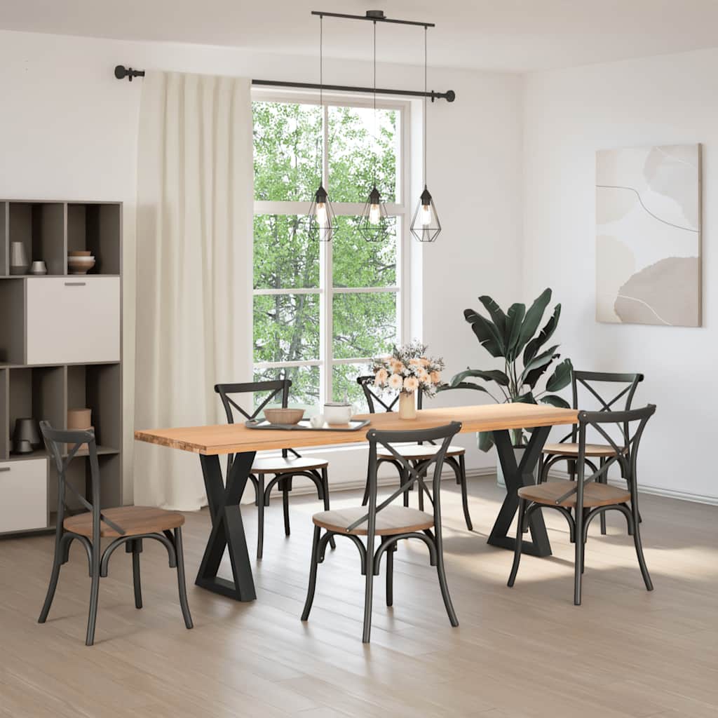 Spisebordben 2 stk svart 50x(72-73,3) cm stål