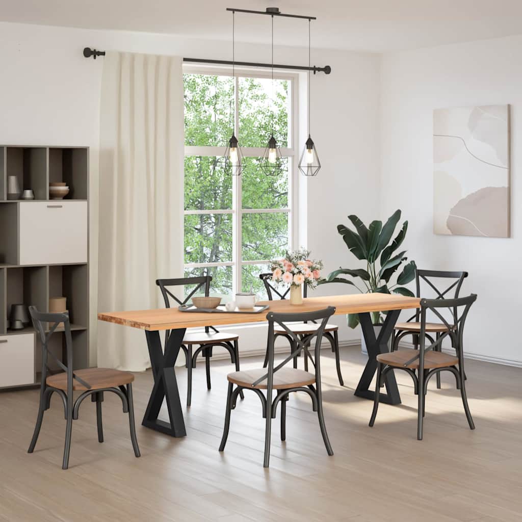 Spisebordben 2 stk svart 60 x (72-73,3) cm stål