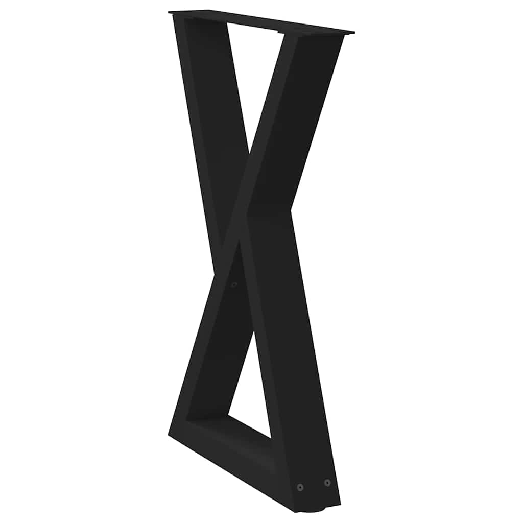 Spisebordben 2 stk svart 60 x (72-73,3) cm stål