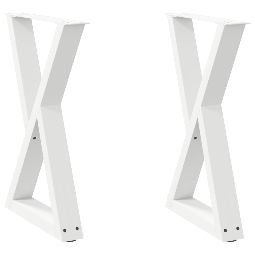 Spisebordben 2 stk hvite 60 x (72-73,3) cm stål