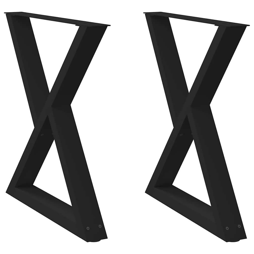 Spisebordben 2 stk svart 80 x (72-73,3) cm stål vidaXL