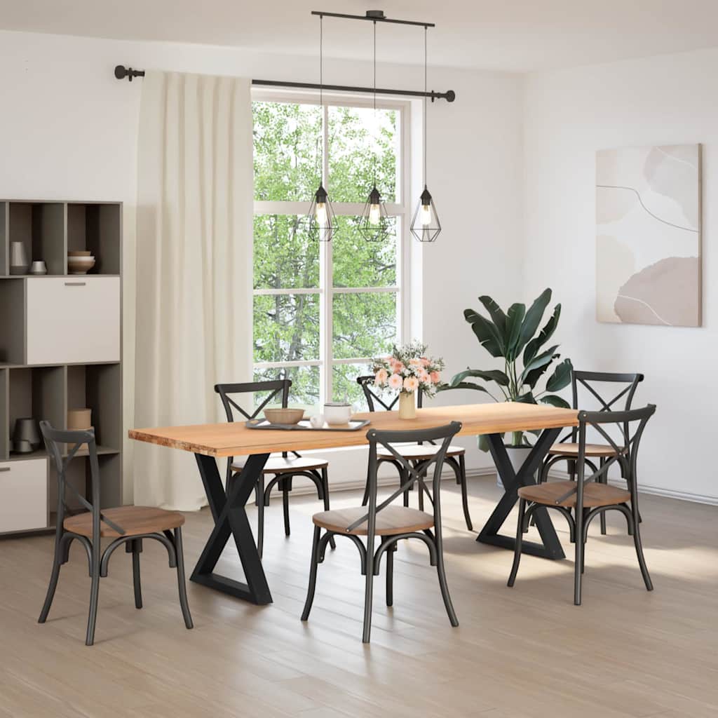 Spisebordben 2 stk svart 80 x (72-73,3) cm stål vidaXL