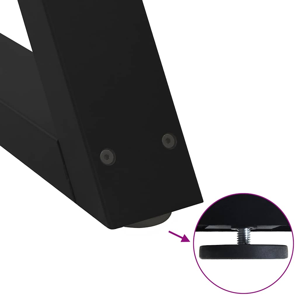 Spisebordben 2 stk svart 80 x (72-73,3) cm stål vidaXL