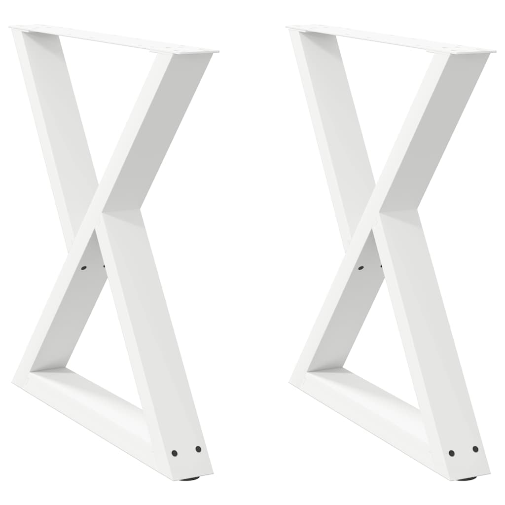 Spisebordben 2 stk hvite 80x(72-73,3) cm stål