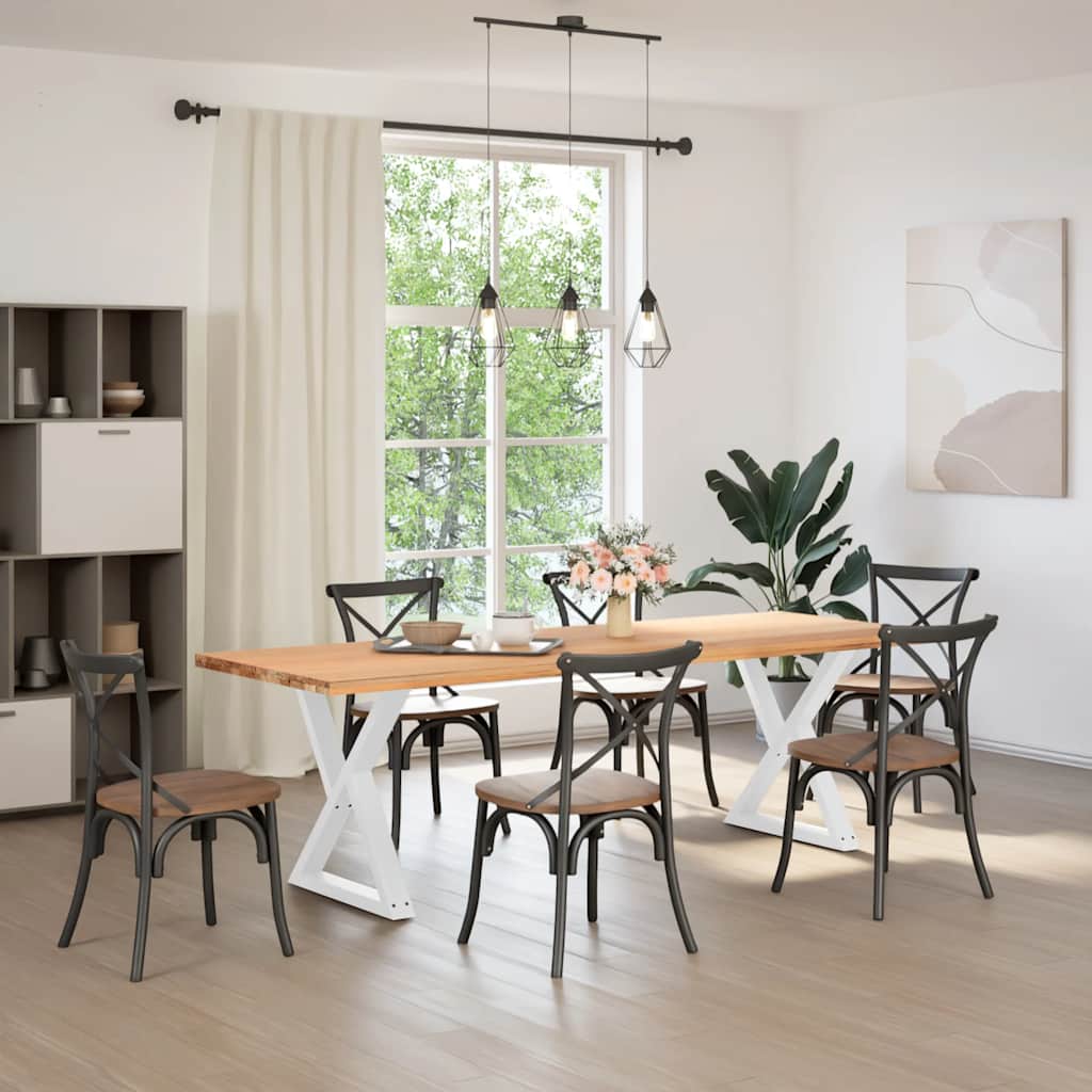 Spisebordben 2 stk hvite 80x(72-73,3) cm stål