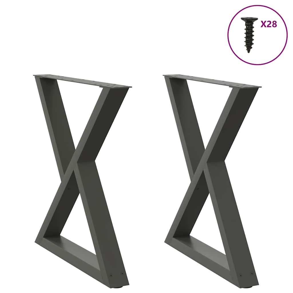 Spisebordben 2 stk antrasitt 80 x (72-73,3) cm stål vidaXL