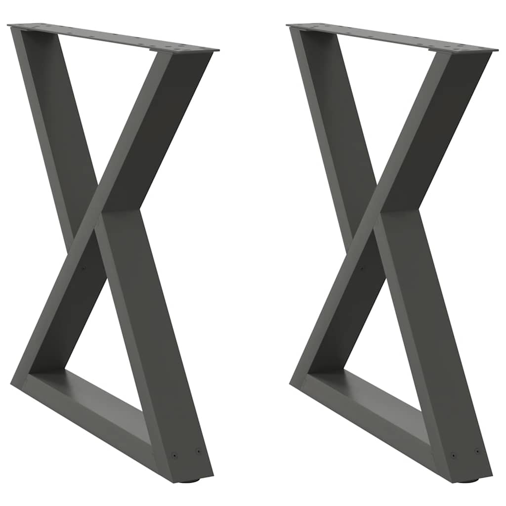 Spisebordben 2 stk antrasitt 80 x (72-73,3) cm stål vidaXL