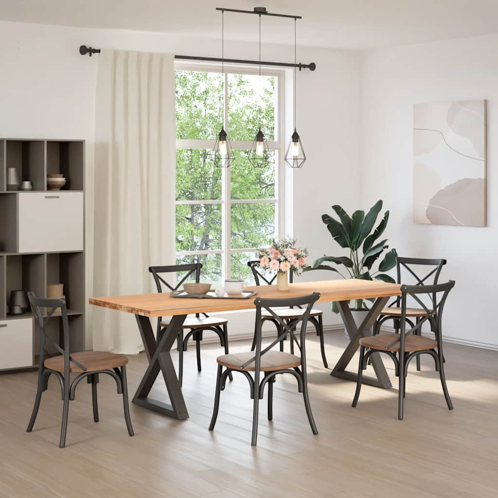 Spisebordben 2 stk antrasitt 80 x (72-73,3) cm stål vidaXL