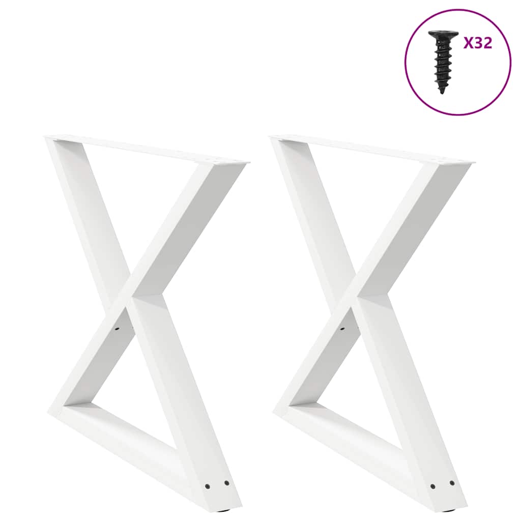 Spisebordben 2 stk hvite 90 x (72-73,3) cm stål