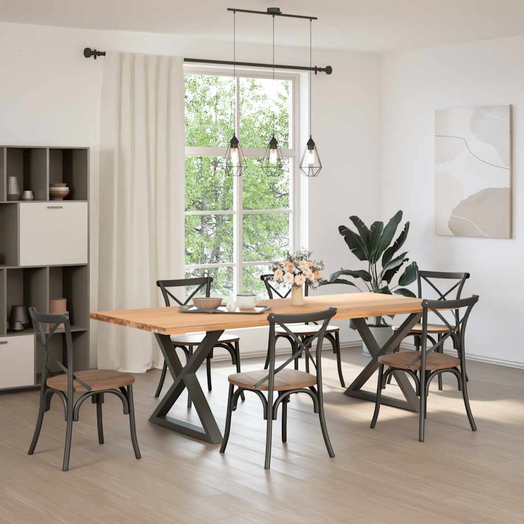 Spisebordben 2 stk antrasitt 90 x (72-73,3) cm stål