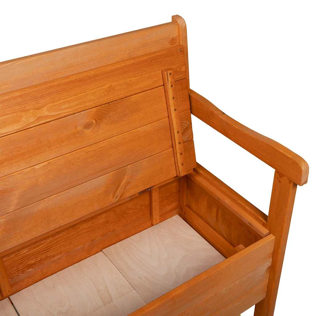 Utendørs benk med lagring Brun 119 x 44 x 76 cm Massiv furu