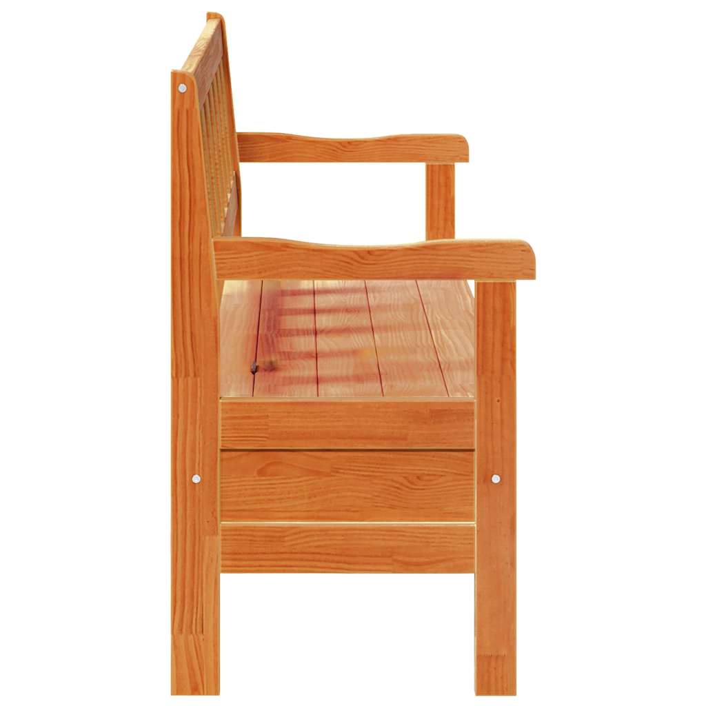 Utendørs benk med lagring Brun 119 x 44 x 76 cm Massiv furu