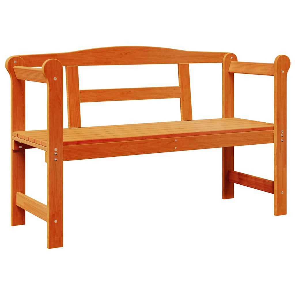 Utendørs benk med lagring Brun 119 x 44 x 76 cm Massiv furu