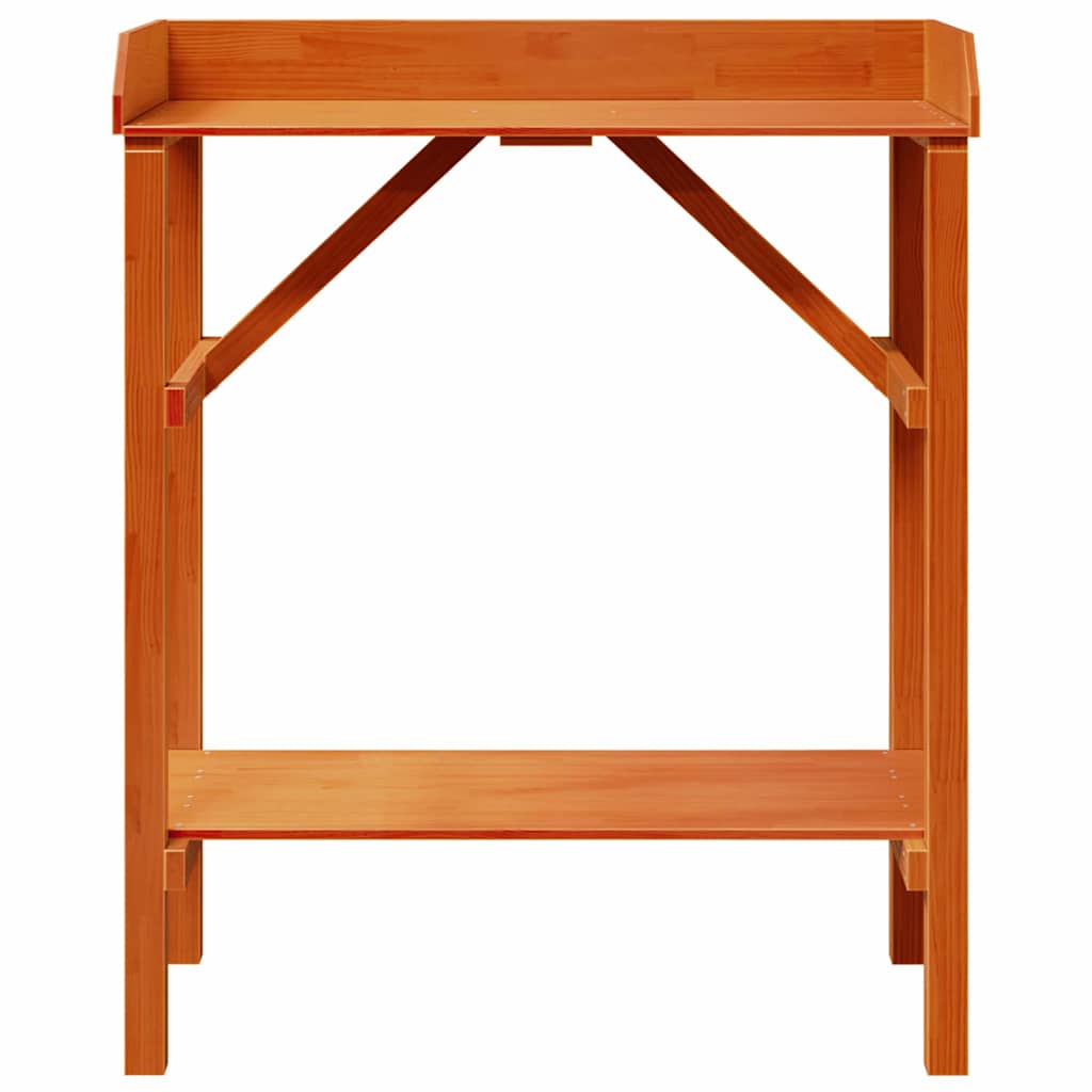 Plantebord med hylle Brun 75 x 40 x 90 cm Massiv furu