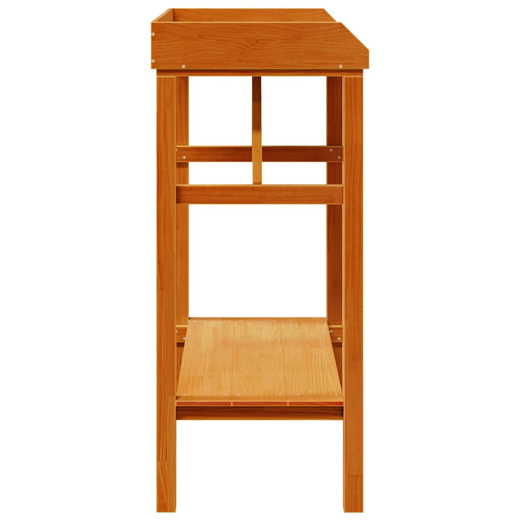 Plantebord med hylle Brun 75 x 40 x 90 cm Massiv furu