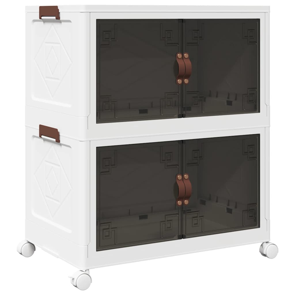 Oppbevaringsboks stablebar med hjul 2-lags 75 L 64x40x76 cm