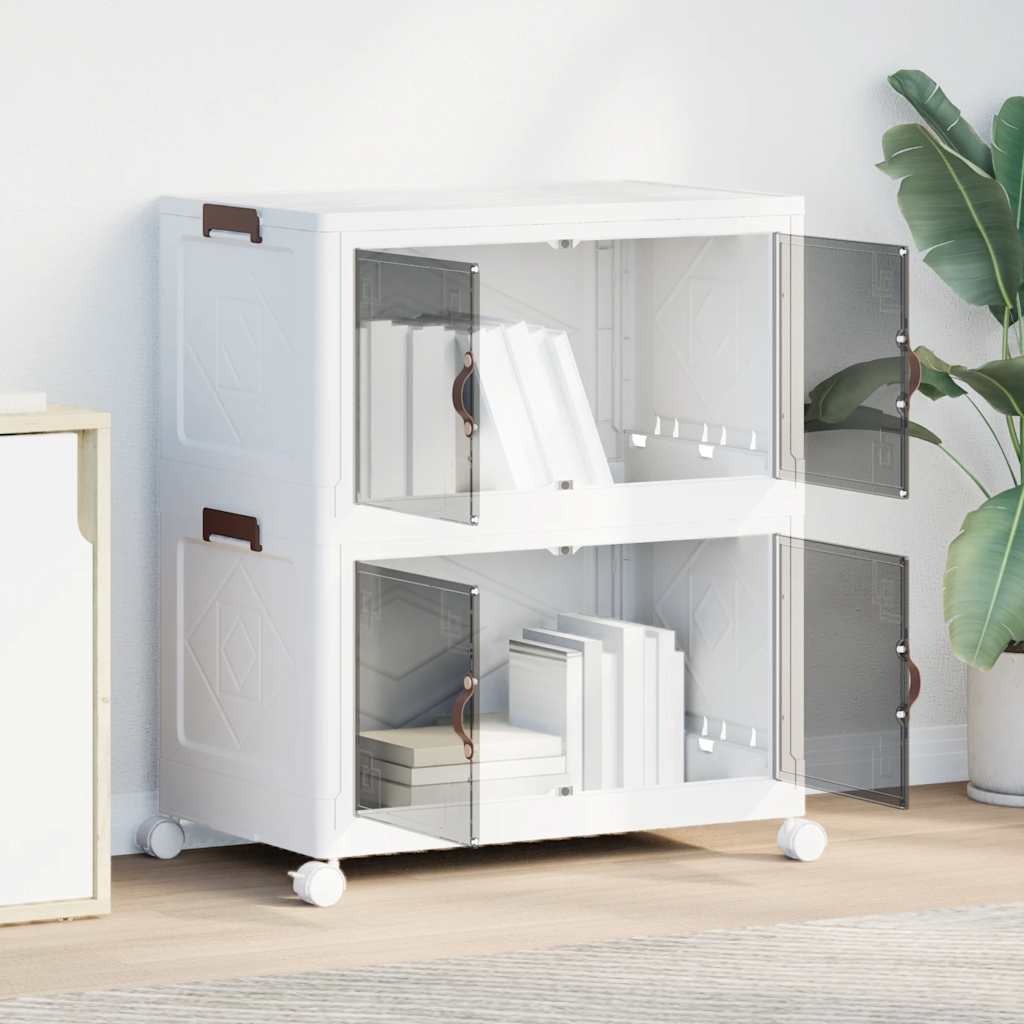 Oppbevaringsboks stablebar med hjul 2-lags 75 L 64x40x76 cm