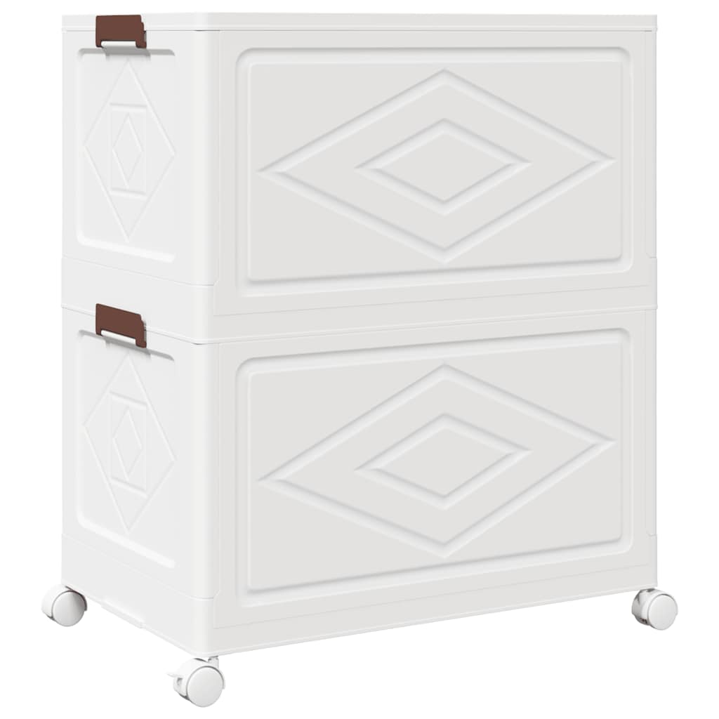 Oppbevaringsboks stablebar med hjul 2-lags 75 L 64x40x76 cm