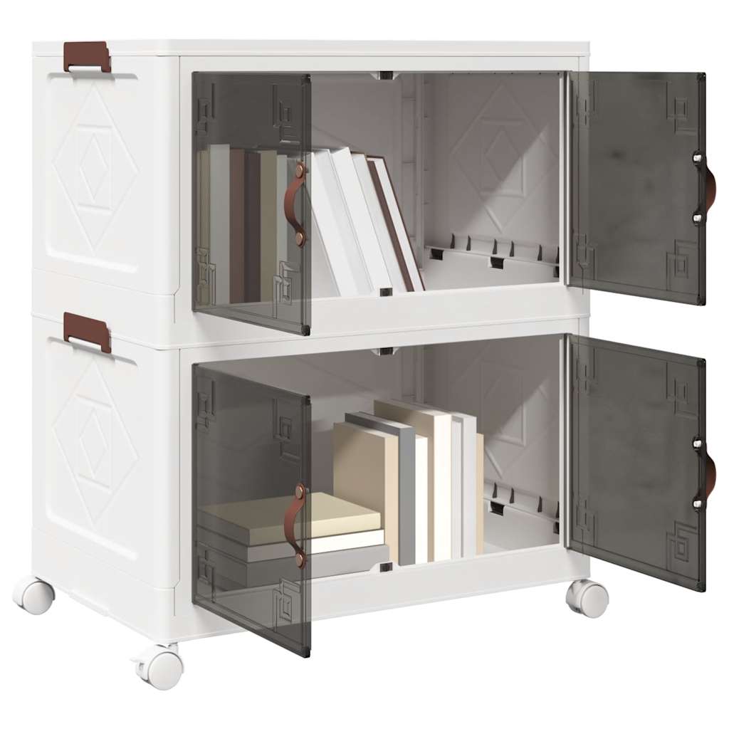 Oppbevaringsboks stablebar med hjul 2-lags 75 L 64x40x76 cm