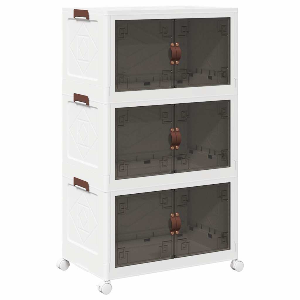 Oppbevaringsboks stablebar med hjul 3-lags 75 L 64x39,5x110,5cm