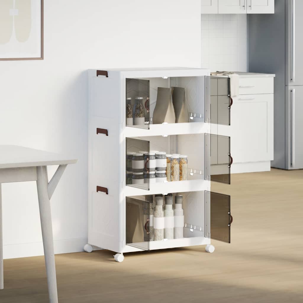 Oppbevaringsboks stablebar med hjul 3-lags 75 L 64x39,5x110,5cm
