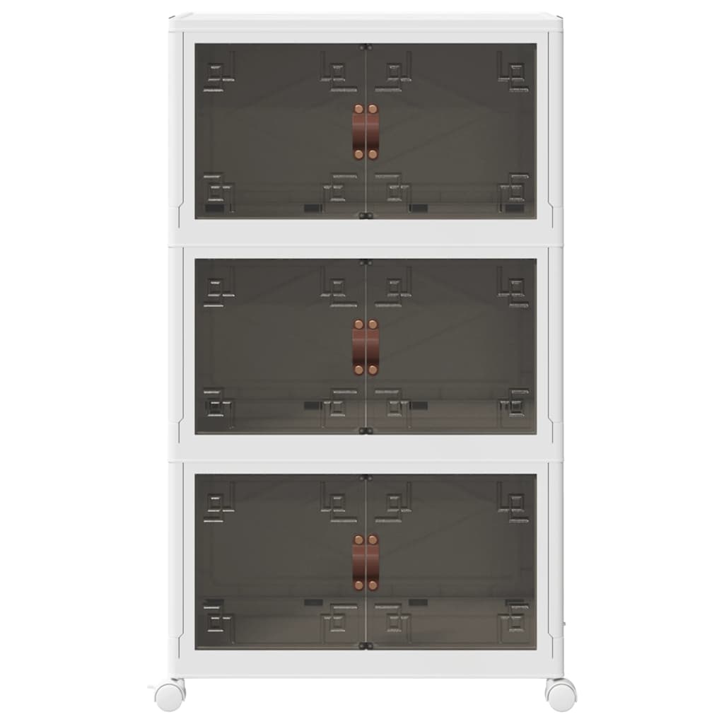 Oppbevaringsboks stablebar med hjul 3-lags 75 L 64x39,5x110,5cm