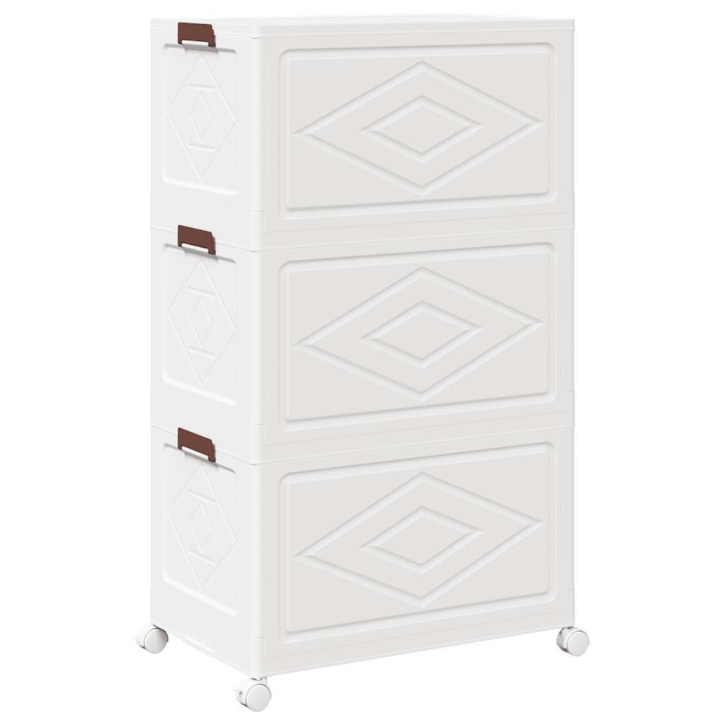 Oppbevaringsboks stablebar med hjul 3-lags 75 L 64x39,5x110,5cm