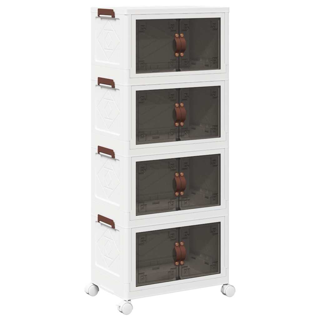 Oppbevaringsboks stablebar med hjul 4lags 28L 48x29,5x112,5 cm