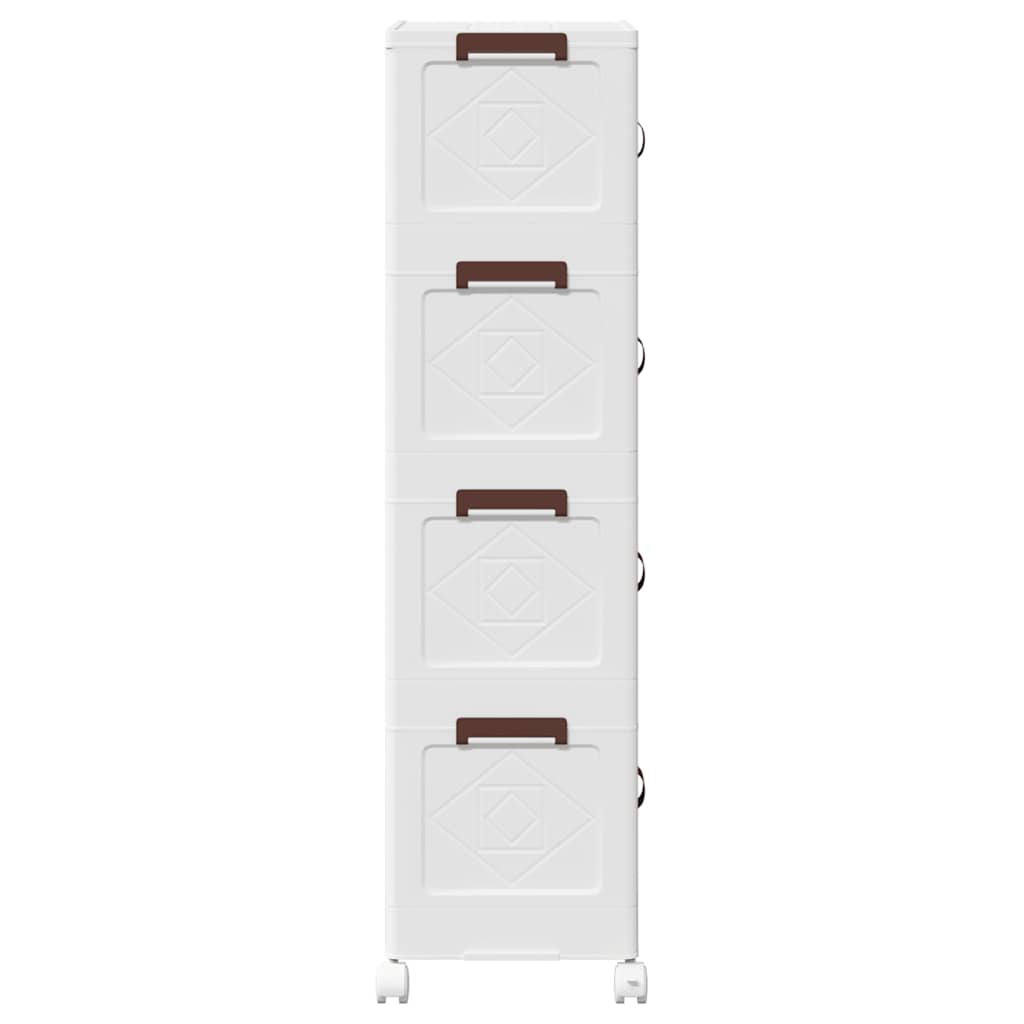 Oppbevaringsboks stablebar med hjul 4lags 28L 48x29,5x112,5 cm