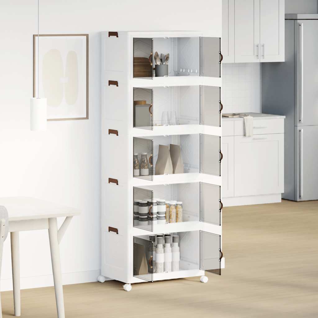 Oppbevaringsboks stablebar med hjul 5-lags 75 L 64x40x179 cm