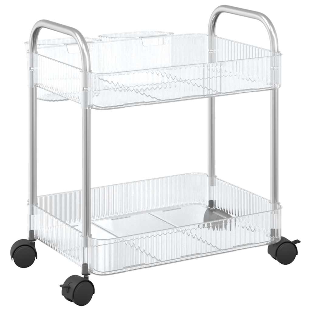 Oppbevaringsvogn 2-lags gjennomsiktig 37x28x43,5 cm akryl