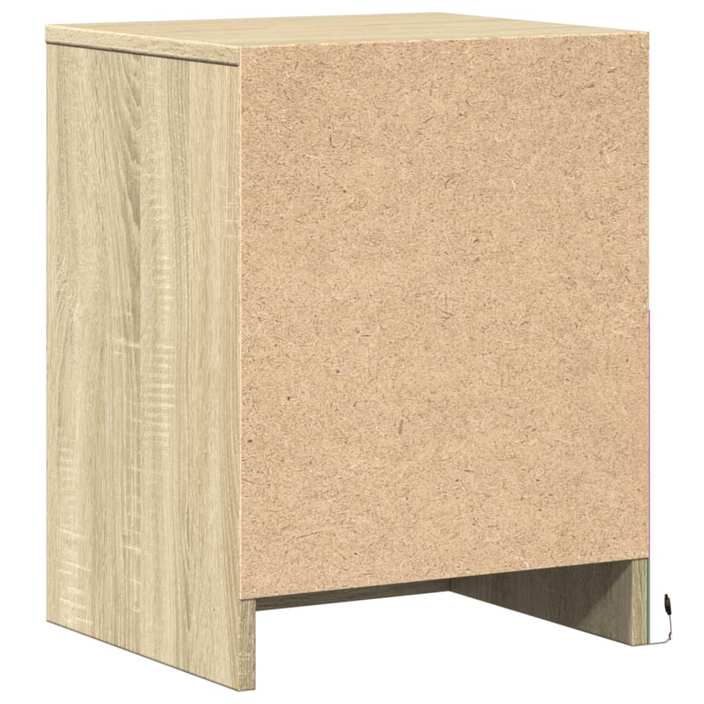 Nattbord med LED 2 stk sonoma eik konstruert tre