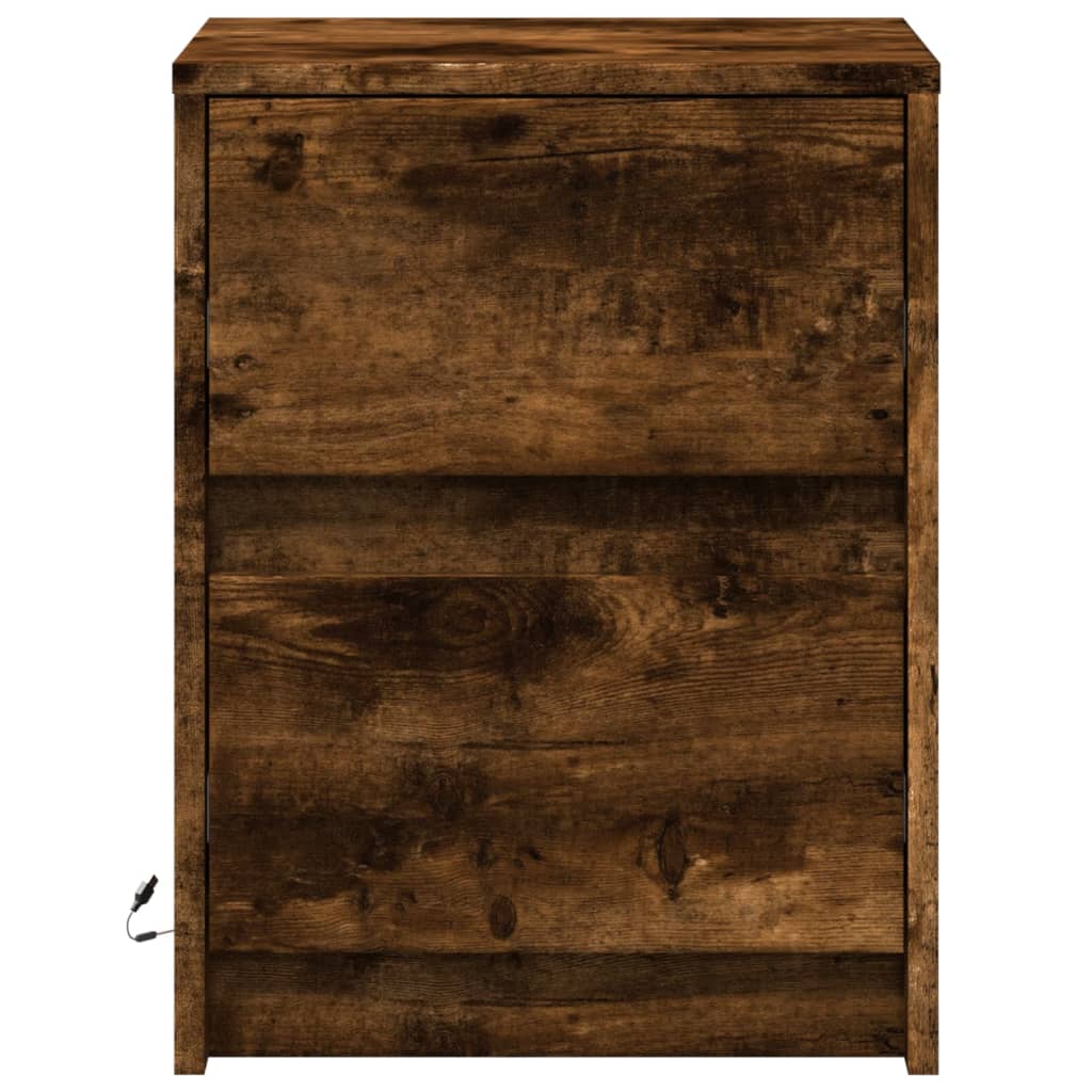 Nattbord med LED røkt eik konstruert tre