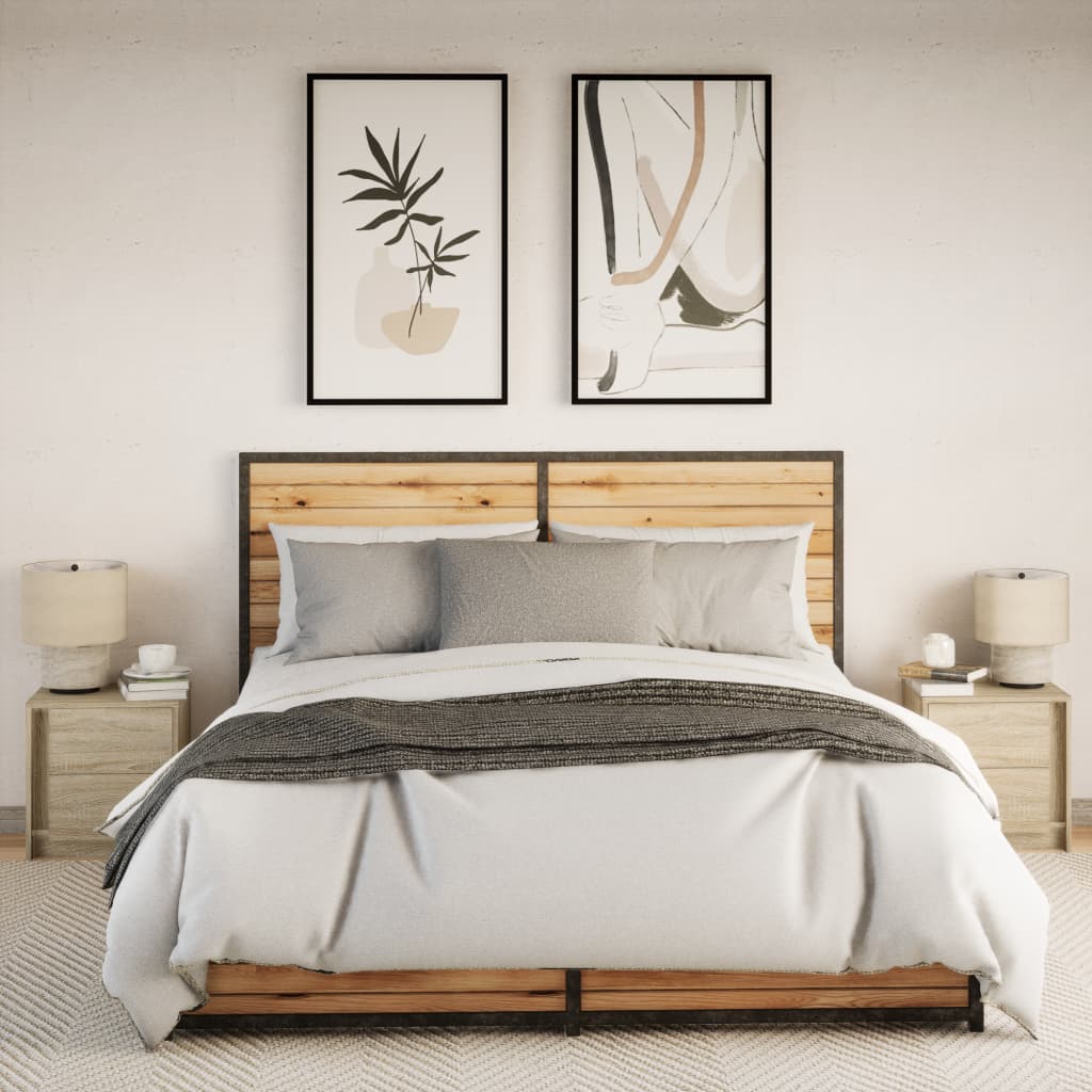 Nattbord med LED 2 stk sonoma eik konstruert tre