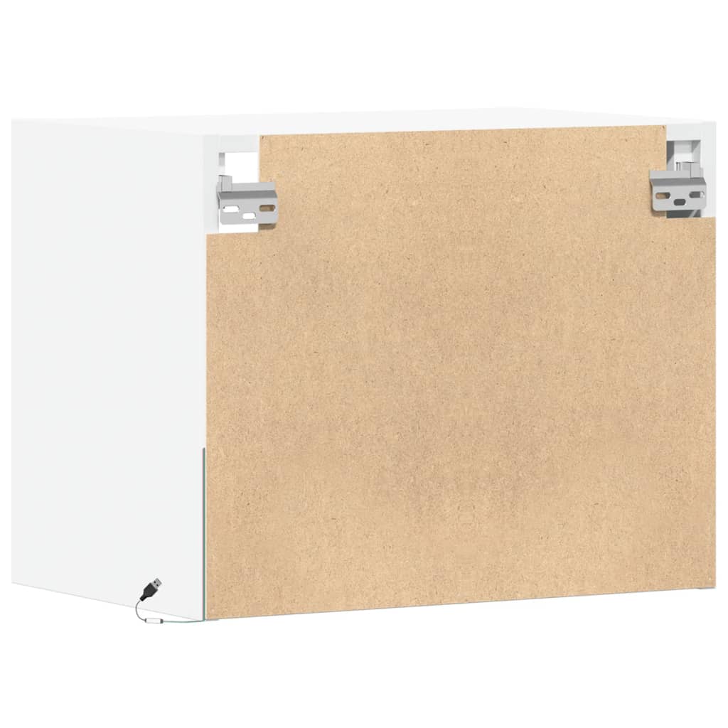 Vegghengte nattbord med LED-lys 2 stk hvit