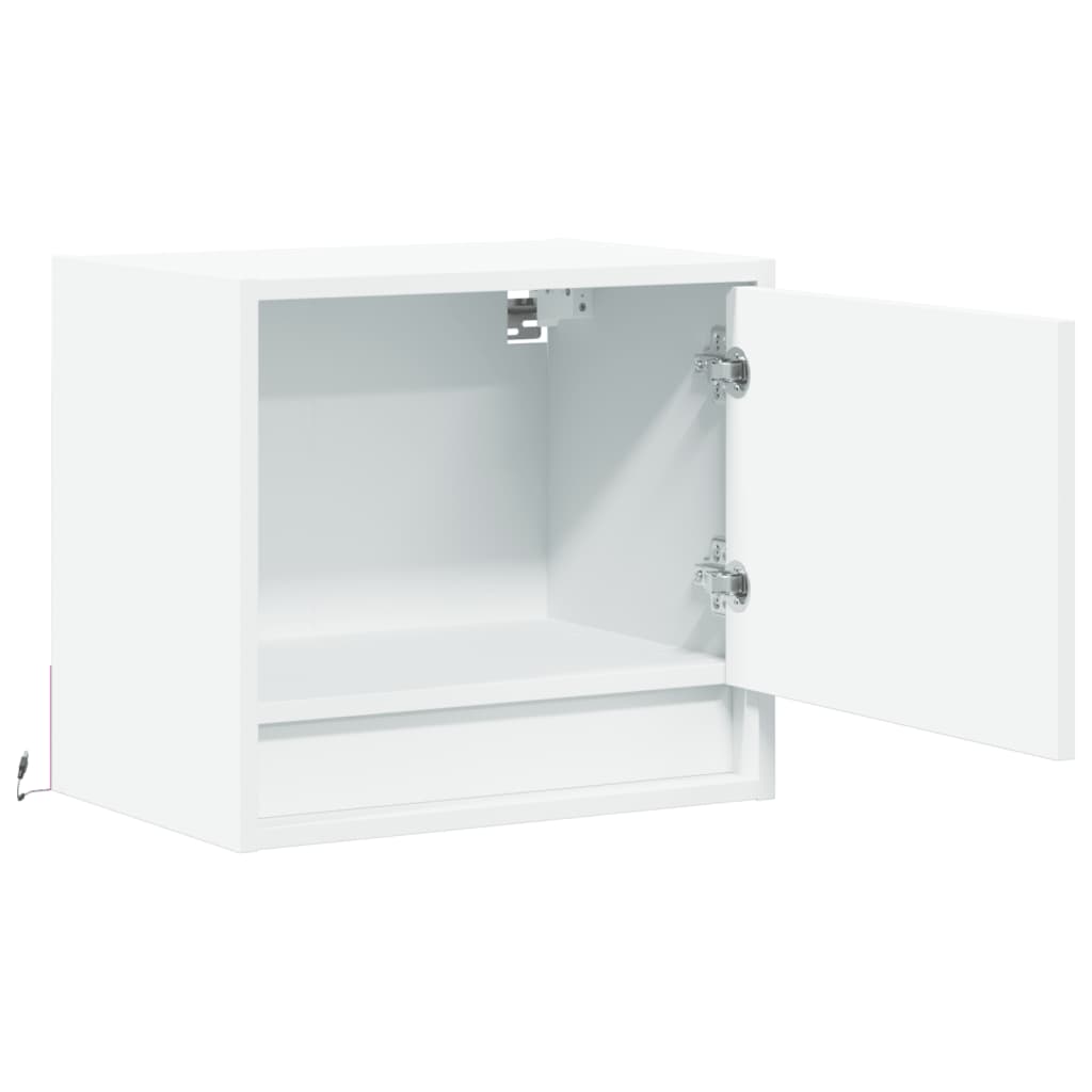 Vegghengte nattbord med LED-lys 2 stk hvit
