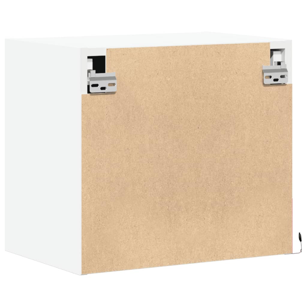 Vegghengte nattbord med LED-lys 2 stk hvit