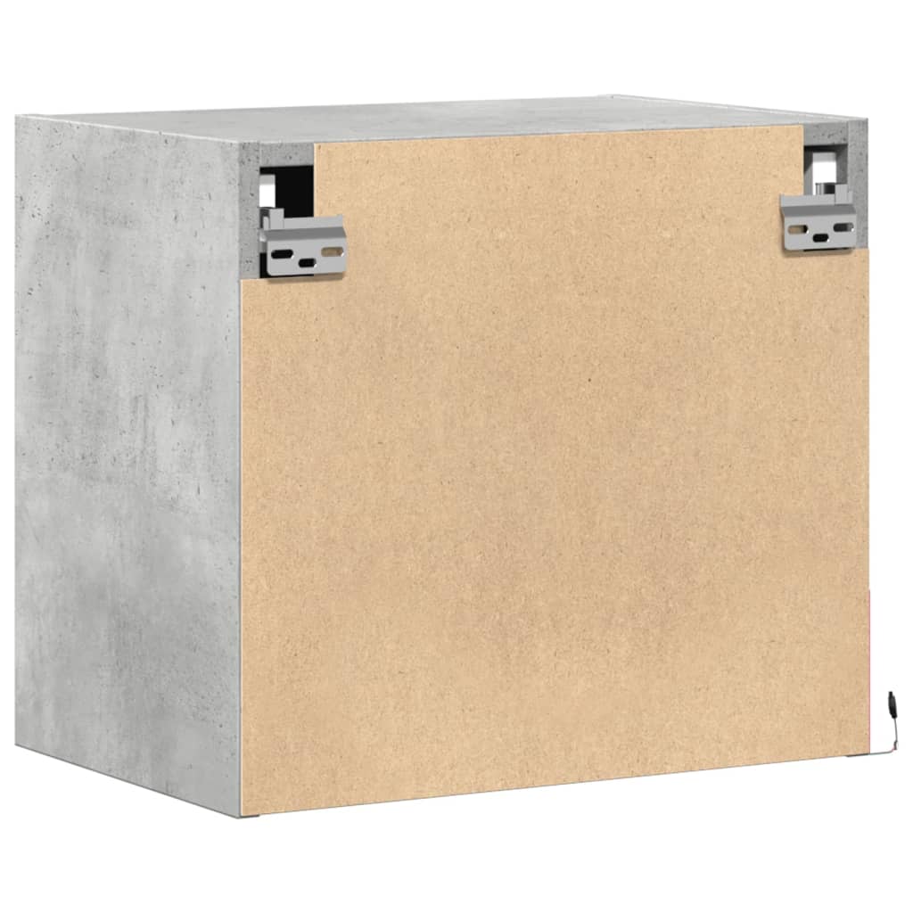 Vegghengte nattbord med LED-lys 2 stk betonggrå