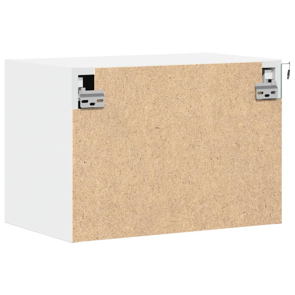 Vegghengt nattbord med LED-lys hvit