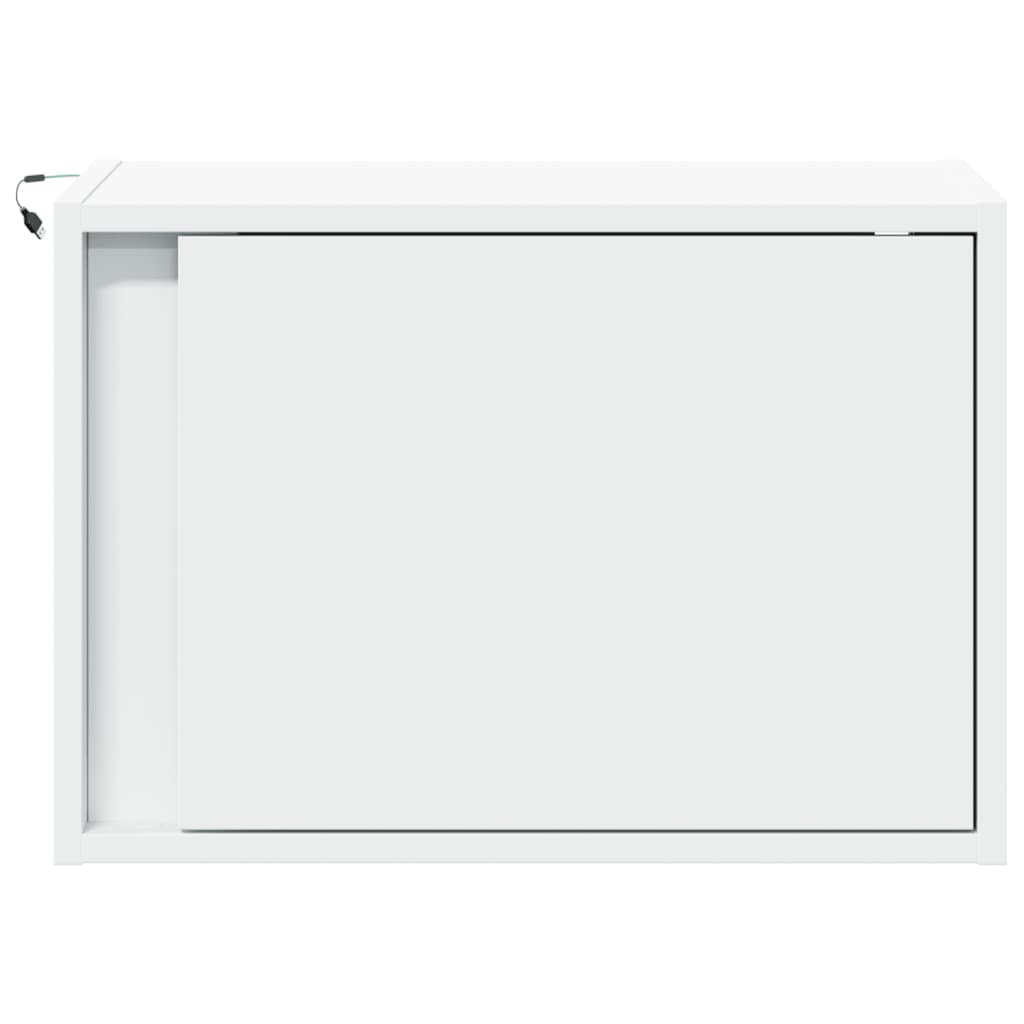 Vegghengte nattbord med LED-lys 2 stk hvit