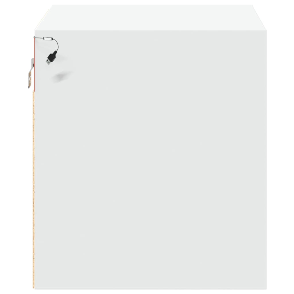 Vegghengte nattbord med LED-lys 2 stk hvit