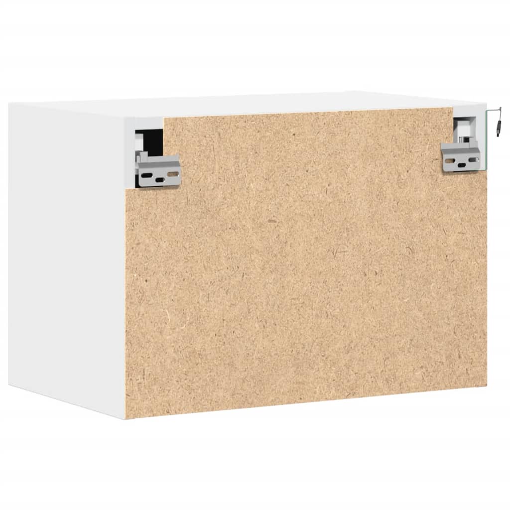 Vegghengte nattbord med LED-lys 2 stk hvit