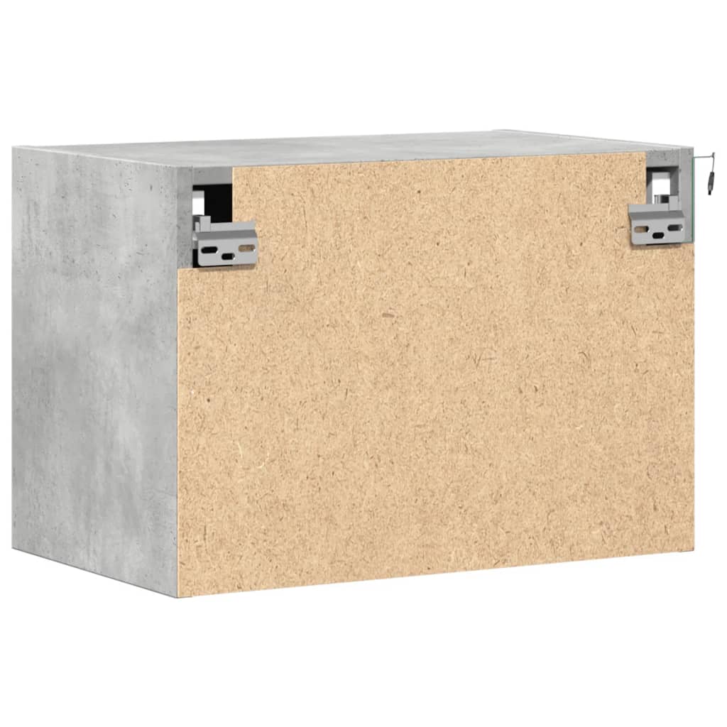 Vegghengte nattbord med LED-lys 2 stk betonggrå