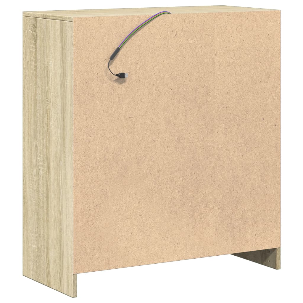 Skjenk med LED sonoma eik 77x34x85 cm konstruert tre