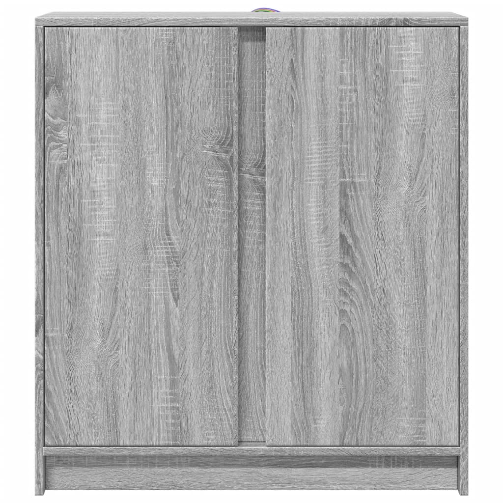 Skjenk med LED grå sonoma 77x34x85 cm konstruert tre