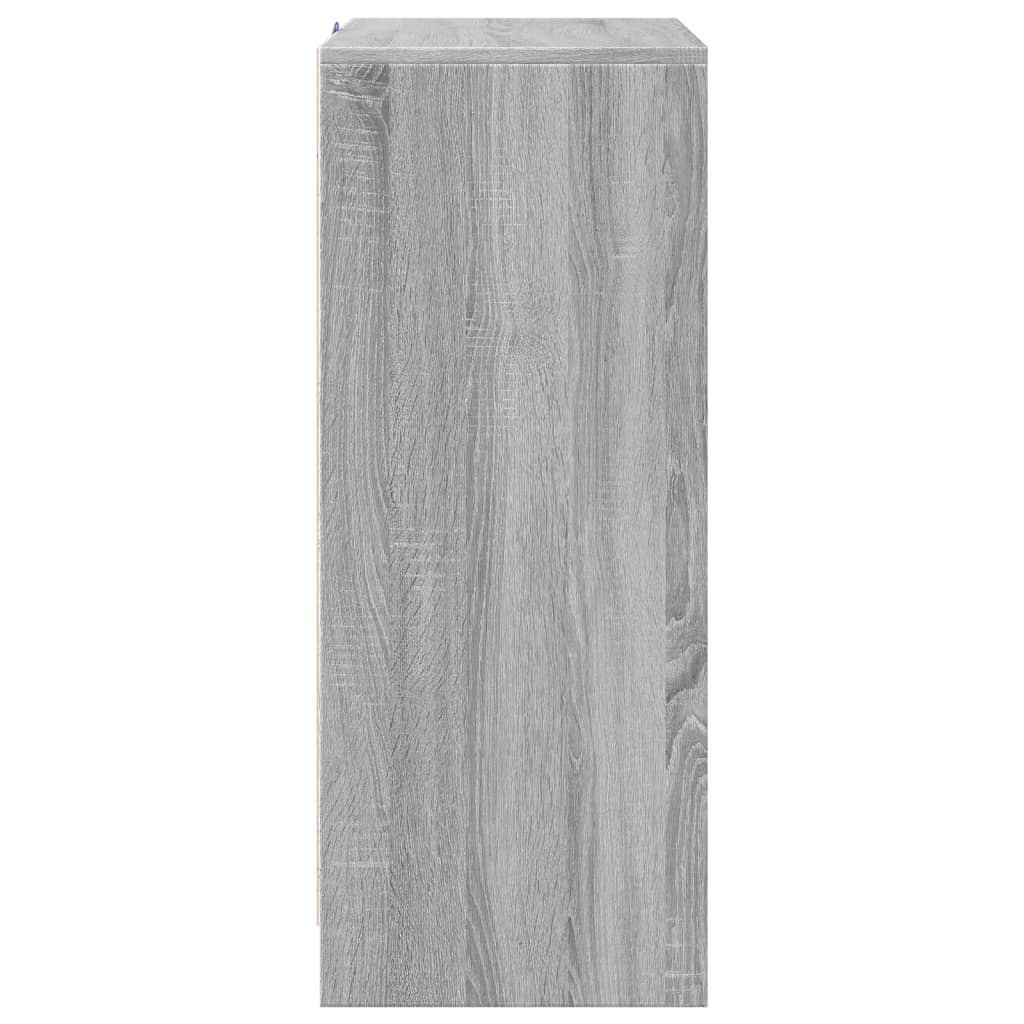 Skjenk med LED grå sonoma 77x34x85 cm konstruert tre