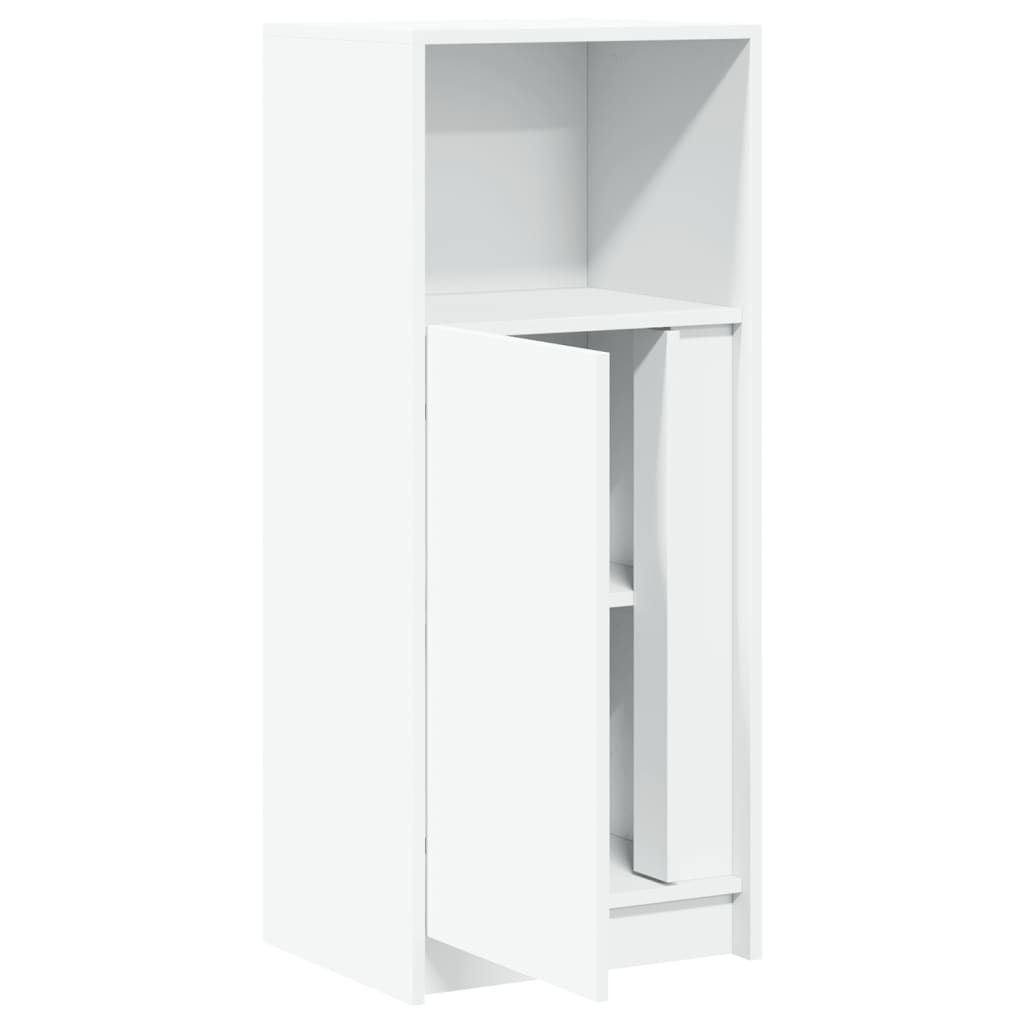Skjenk med LED hvit 42,5x34x100 cm konstruert tre