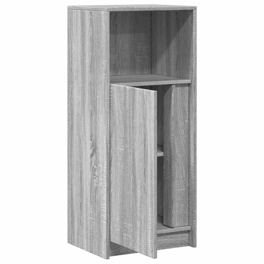 Skjenk med LED grå sonoma 42,5x34x100 cm konstruert tre